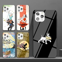 the adventures of tintins phone case for iphone 6 6s 7 8 plus x xs xr xsmax 11 12 pro promax 12mini tempered glass