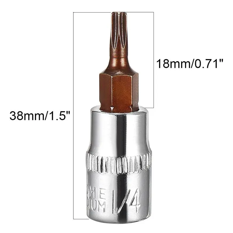 2Pcs 1/4-Inch Drive T15 Torx Bit Socket S2 Steel | Инструменты