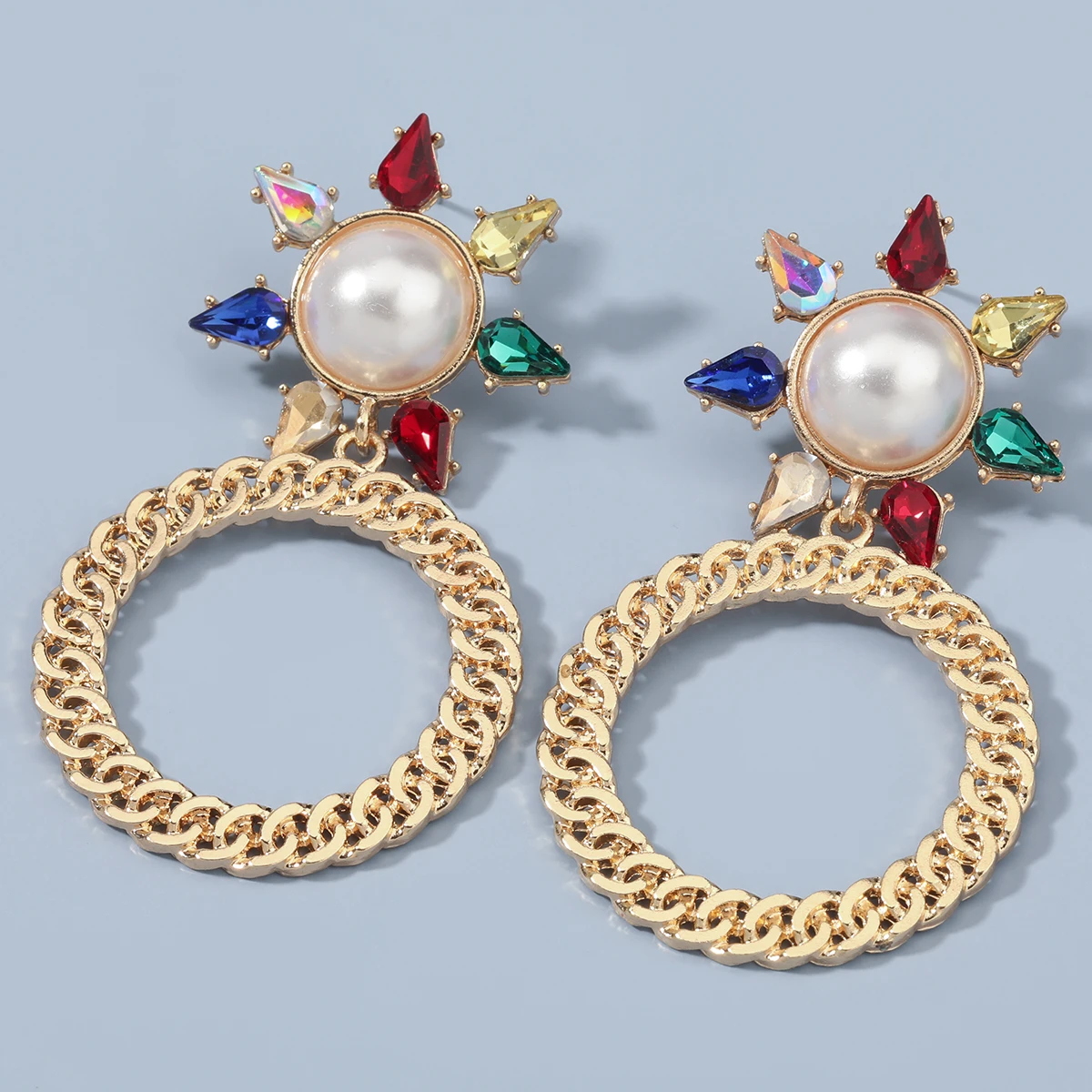 Серьги Pauli Manfi женские круглые металлические с искусственным жемчугом | Украшения