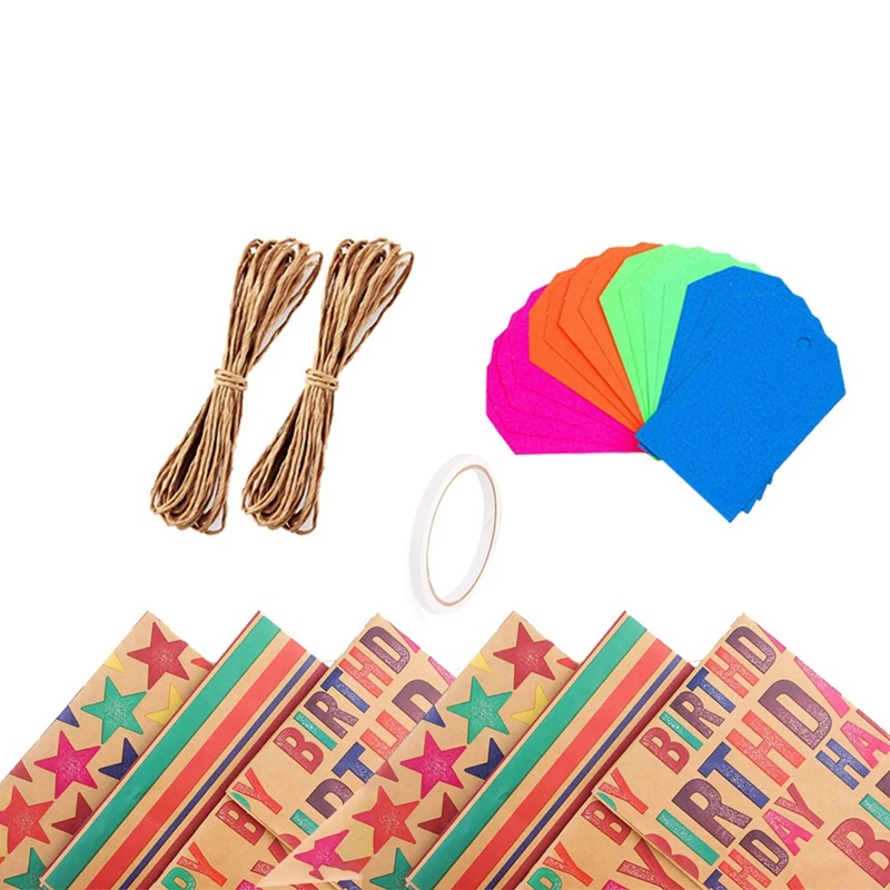 

Wrapping Paper Sheets,6 Pcs Multipack Premium Quality, Birthday Wrapping Paper For Men, Boys, Kids, Girls