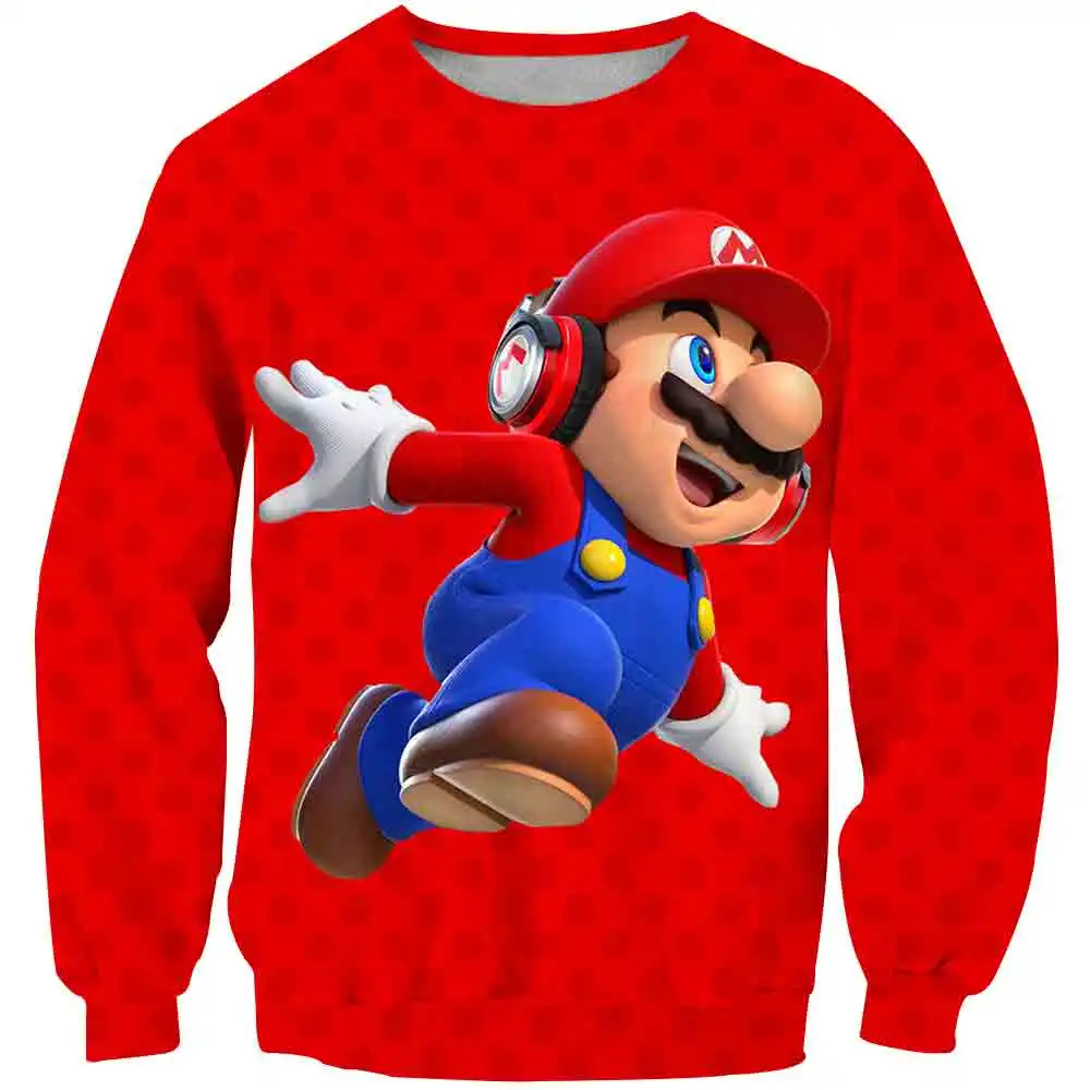 

2020 3D Sweatshirt child Mario Game 3D Anime Print Jumpers Streetwear Casual Pullovers Popular Mario bro Top Tracksuits