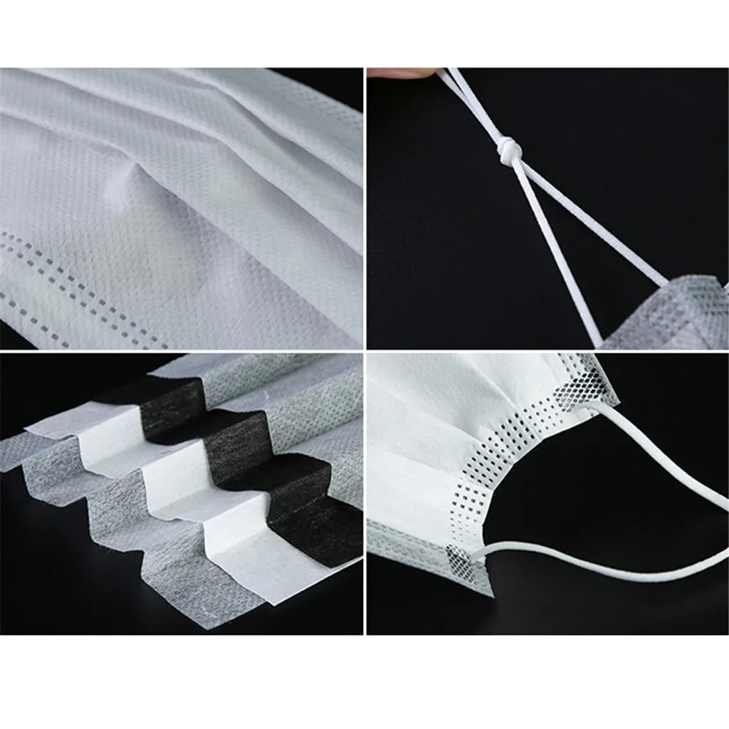 

50PCS Disposable Mask Activated Carbon Mask Unisex Strong Safety Breathable Protection Fabric Mouth Mask