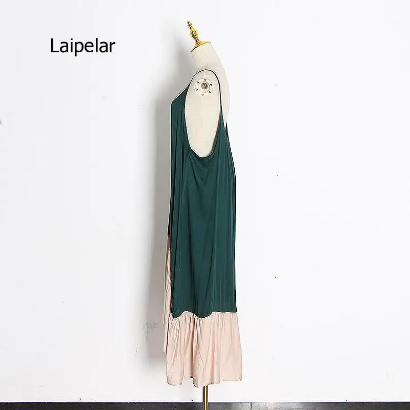 Женское свободное шифоновое платье длинное и удобное на бретельках с