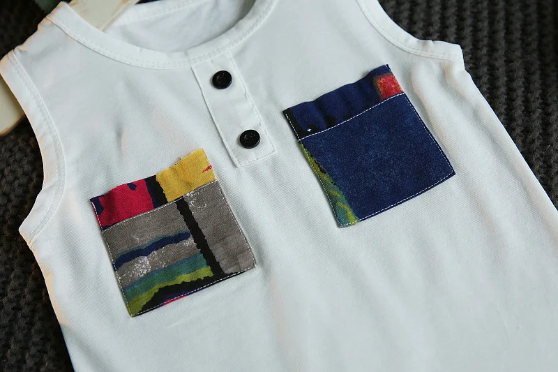 Комплект одежды для мальчиков летний модный комплект детской хлопковый жилет