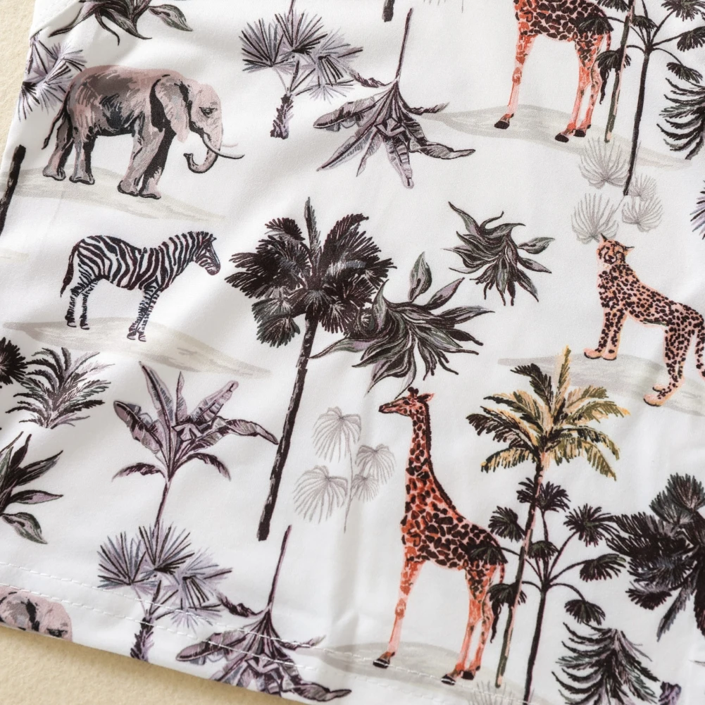 

Summer Newborn Baby Boy Clothes Set Animal Print Short Sleeve Tops Trousers Shorts Boy Summer Casual Tracksuit Outfits