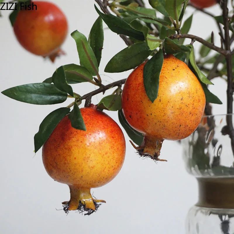 Искусственное украшение для сада 95 см цветы фрукты гранаты искусственные ветки