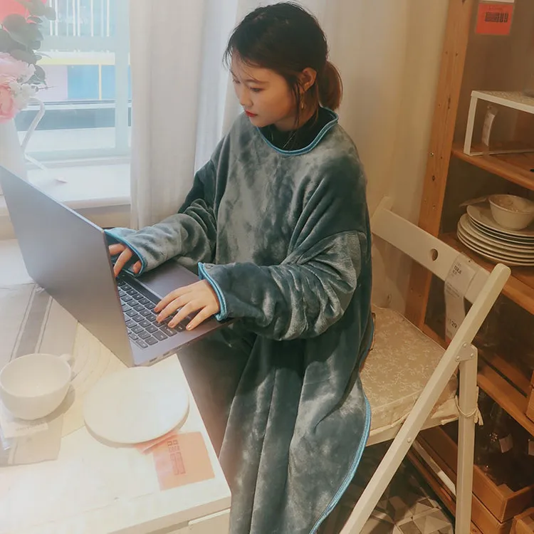 Зимнее теплое одеяло с капюшоном толстовка для взрослых мягкое удобное плюшевое