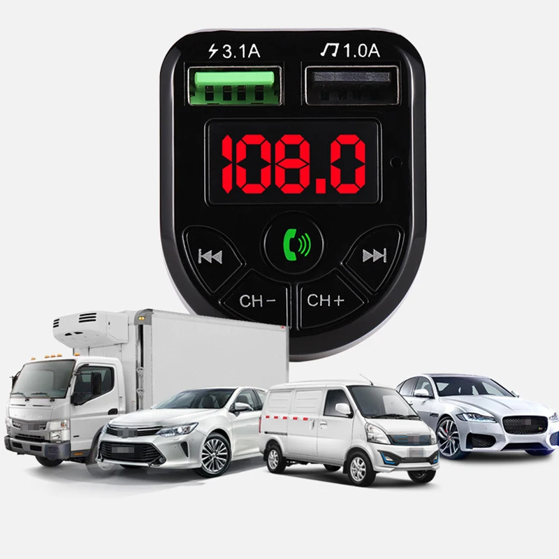 Беспроводной автомобильный FM передатчик Bluetooth 5 0 MP3 модулятор плеер громкая связь