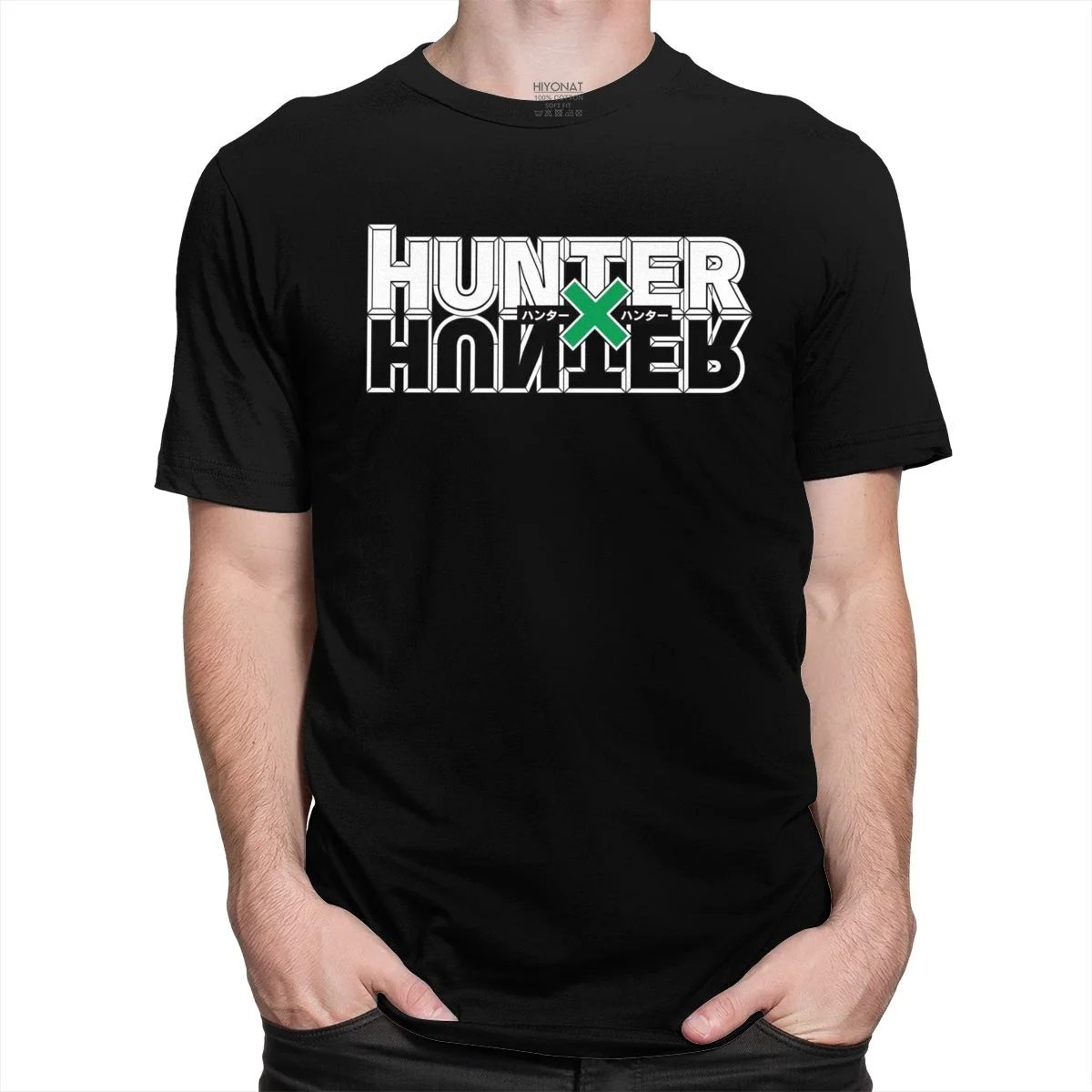 Мужская хлопковая футболка Hunter X предварительно усаженная из японского аниме