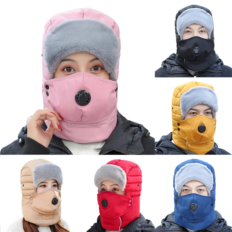 

2020 New Winter Hats For Female New Fashion Warm Winter Cap Men Waterproof Cap Hat With Glasses Cool For Adults