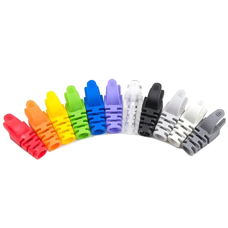 RJ 45 CAT6 CAT5e адаптер Кепки Ethernet сетевой кабель Разъем Вилки RJ45 с кошачьим 5 защитный