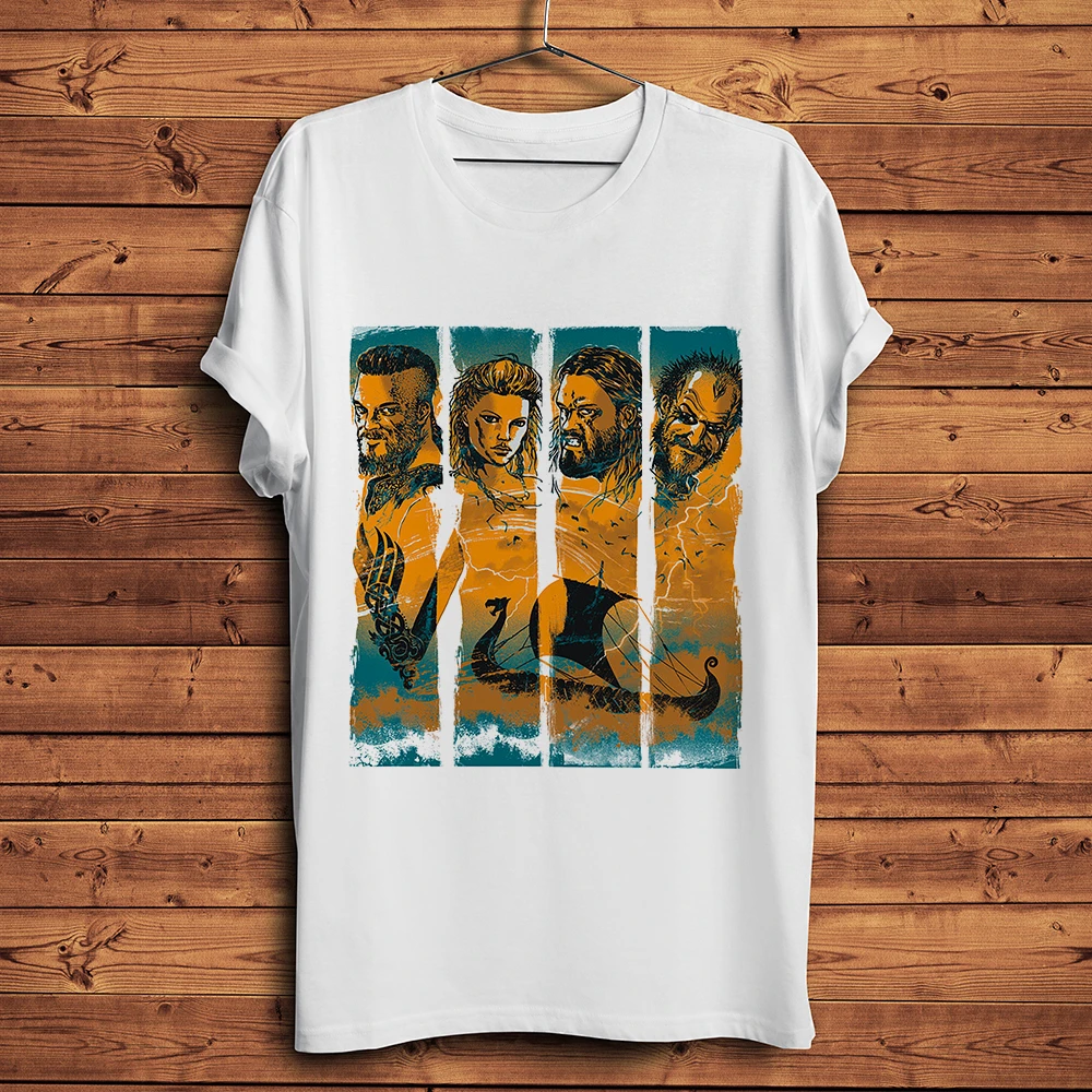 Vikings Conquerors Ragnar Lagertha Floki забавная Футболка мужская летняя новая белая повседневная