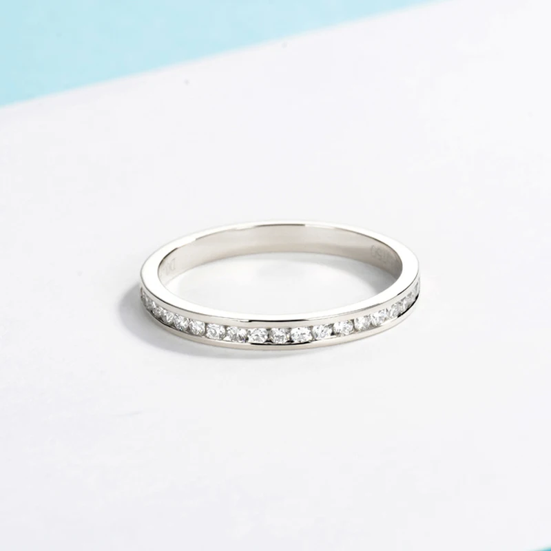 Полукольцо EDI &quotЛюбовь навеки&quot белое золото 14k 0 24 CTW G/SI с натуральным