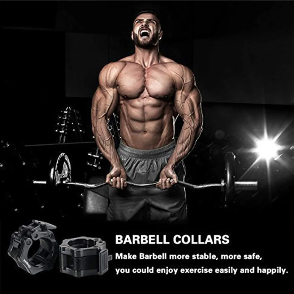 2 шт. ошейники для штанги быстроразъемный нескользящий зажим 1- дюймов диаметр