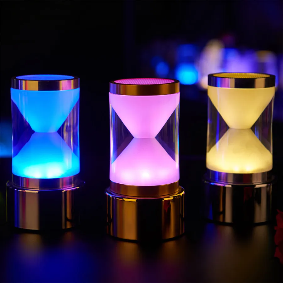 

BEIAIDI Creative Hourglass Bar Table Night Light Restaurant Cafe Bar Atmosphere Light Chargable Bedroom Bedside Table Desk Lamp