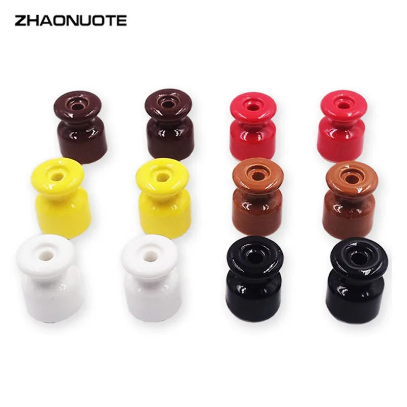 

10pcs Ceramic Insulator Wall Terminals for Wiring Porcelain Insulator Cable Fixings with Install Screw Free Shipping