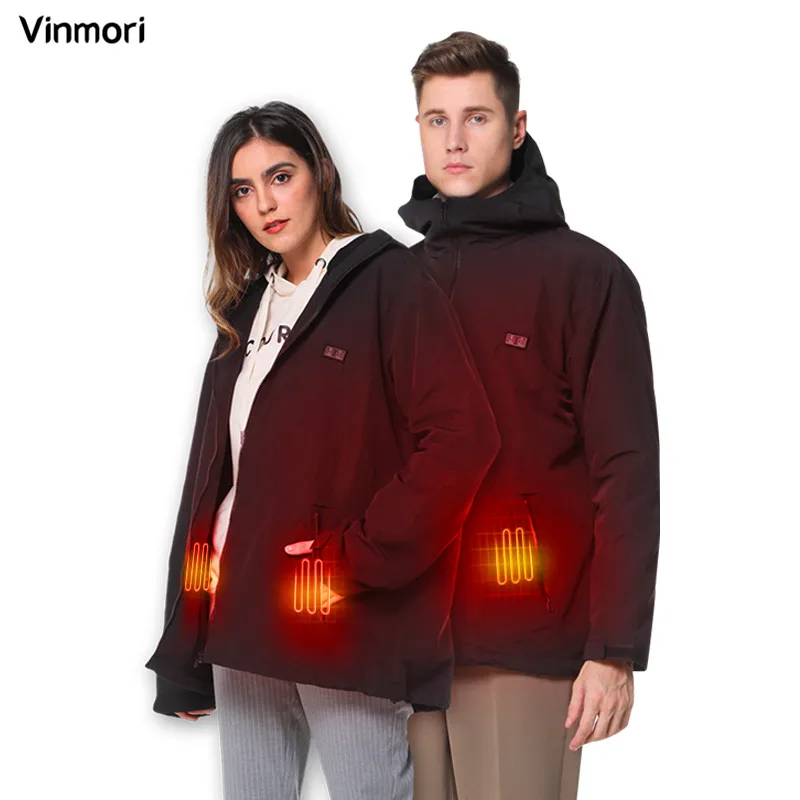 VINMORI САМОНАГРЕВАЮЩАЯСЯ куртка водонепроницаемая перезаряжаемая батарея зимняя