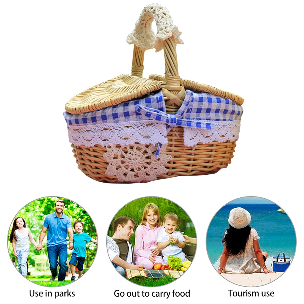 Подкладка из вербы с двойной крышкой уличная корзина для хранения ротанга