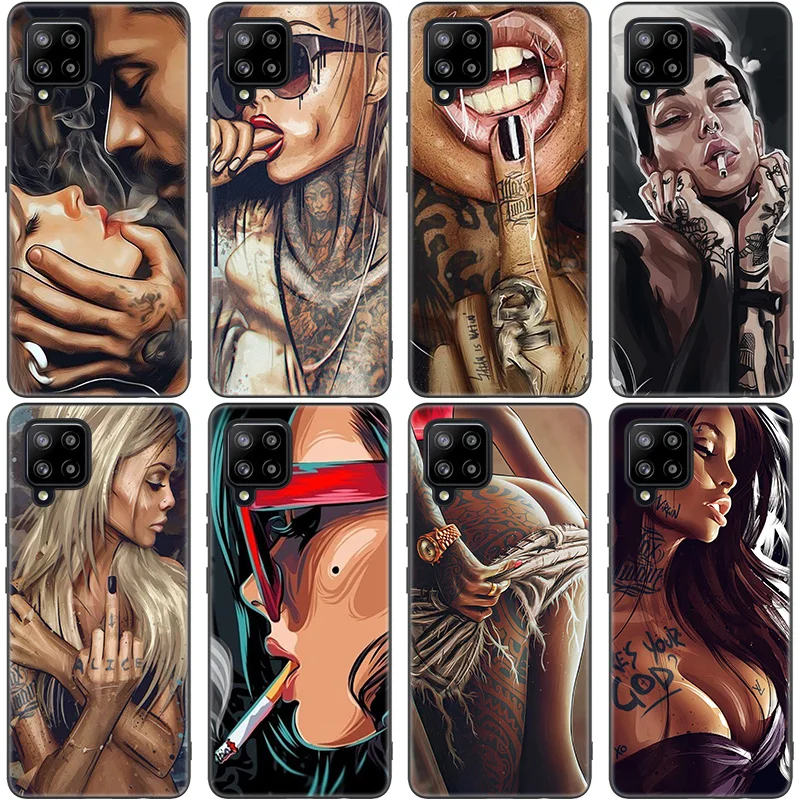 

Sexy Sleeve Tattoo Girl Case For Samsung Galaxy A12 A02S A22 A32 A52 A72 A71 A51 A41 A31 A21 A11 A50 A70 A10S A20S Black Cover