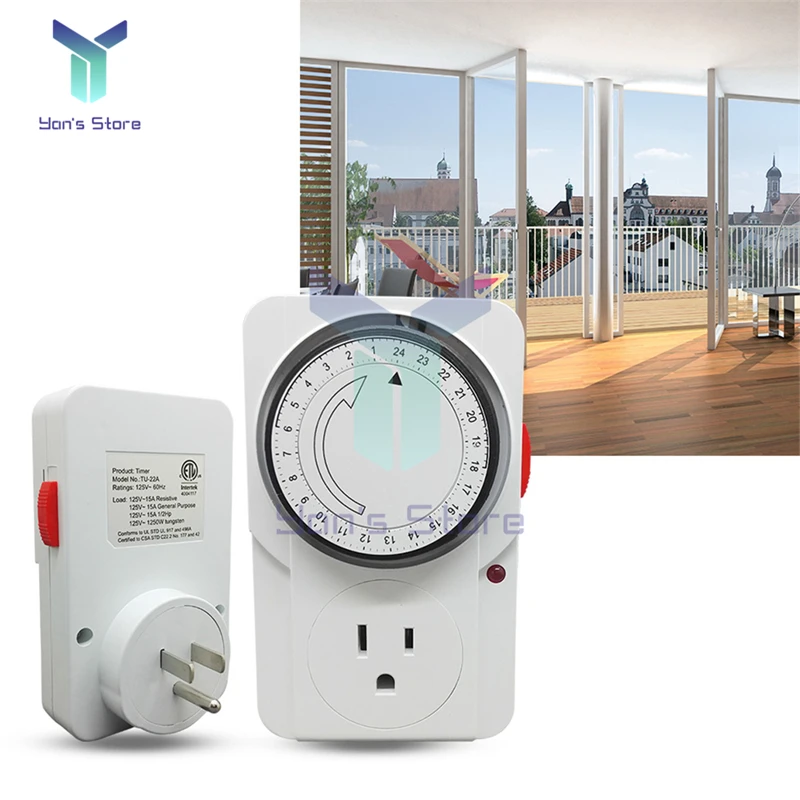 

24 Hour Timer Socket Smart Switch Mechanical Timer Cycle Timer Controller Kitchen Timer Outlet Loop Universal Timing UK EU US