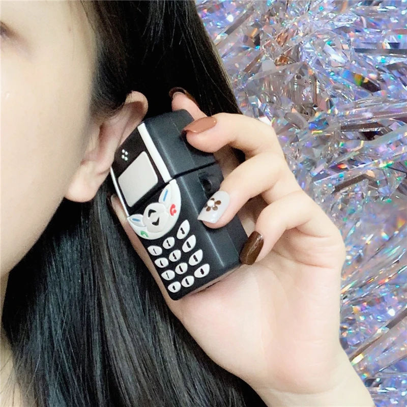 Чехол для беспроводных Bluetooth-наушников Apple AirPods в стиле ретро Забавный 3D чехол