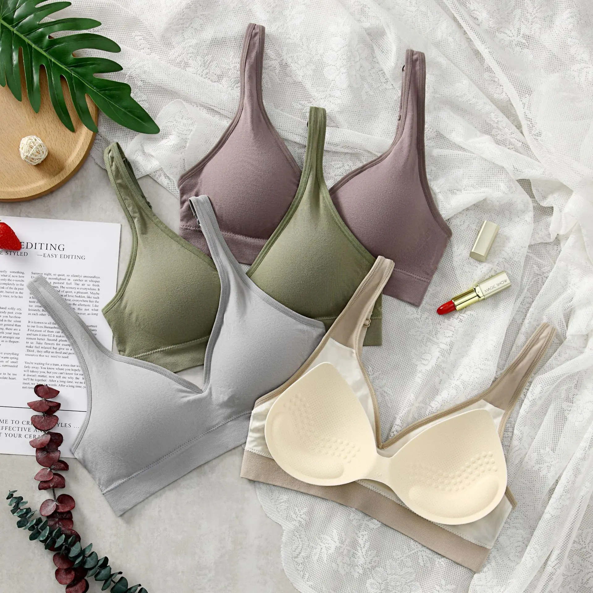 

Женский спортивный бюстгальтер, однотонный бюстгальтер с мягкими чашечками, U-образное нижнее белье для спины, женское Бесшовное нижнее бел...