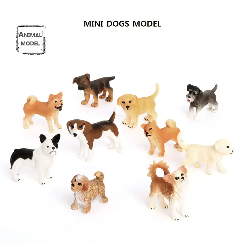 

Cute Pet Dog Animals Model Shiba Inu Beagle Bulldog Action Figures Figurines Lovely Mini Simulation Dogs education Toys for Kid