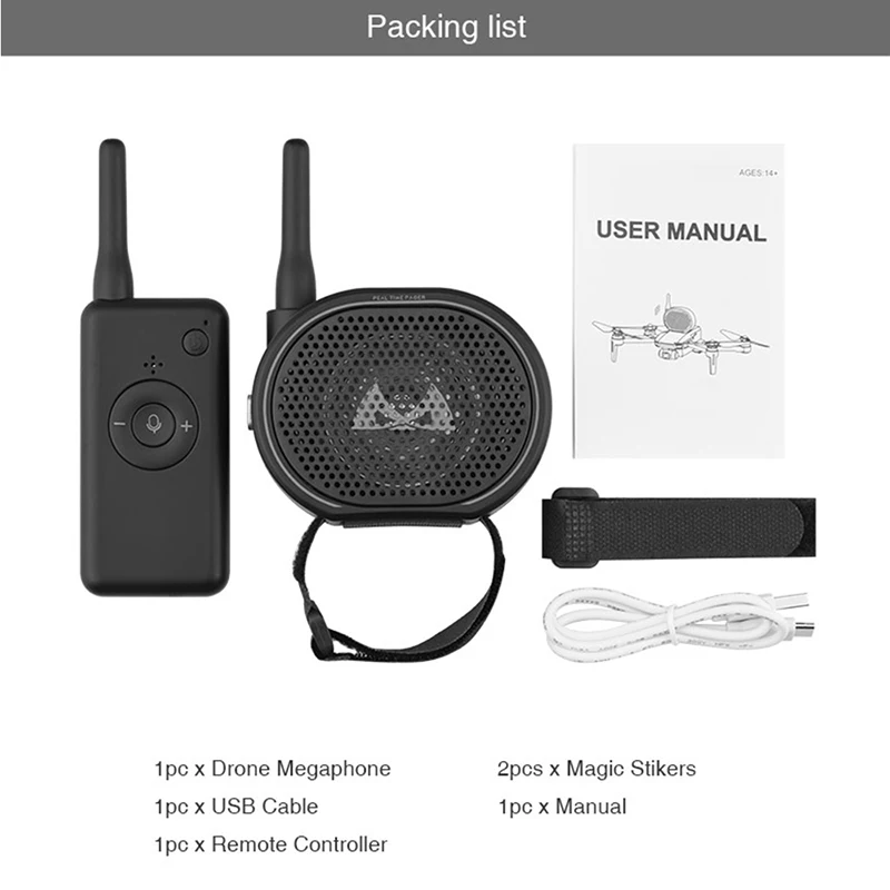 

For DJI Mavic air/air 2/mini/2/pro/phantom Drone USB Charging Wireless Speaker Amplifier Megaphone Loudspeaker Drone Accessories