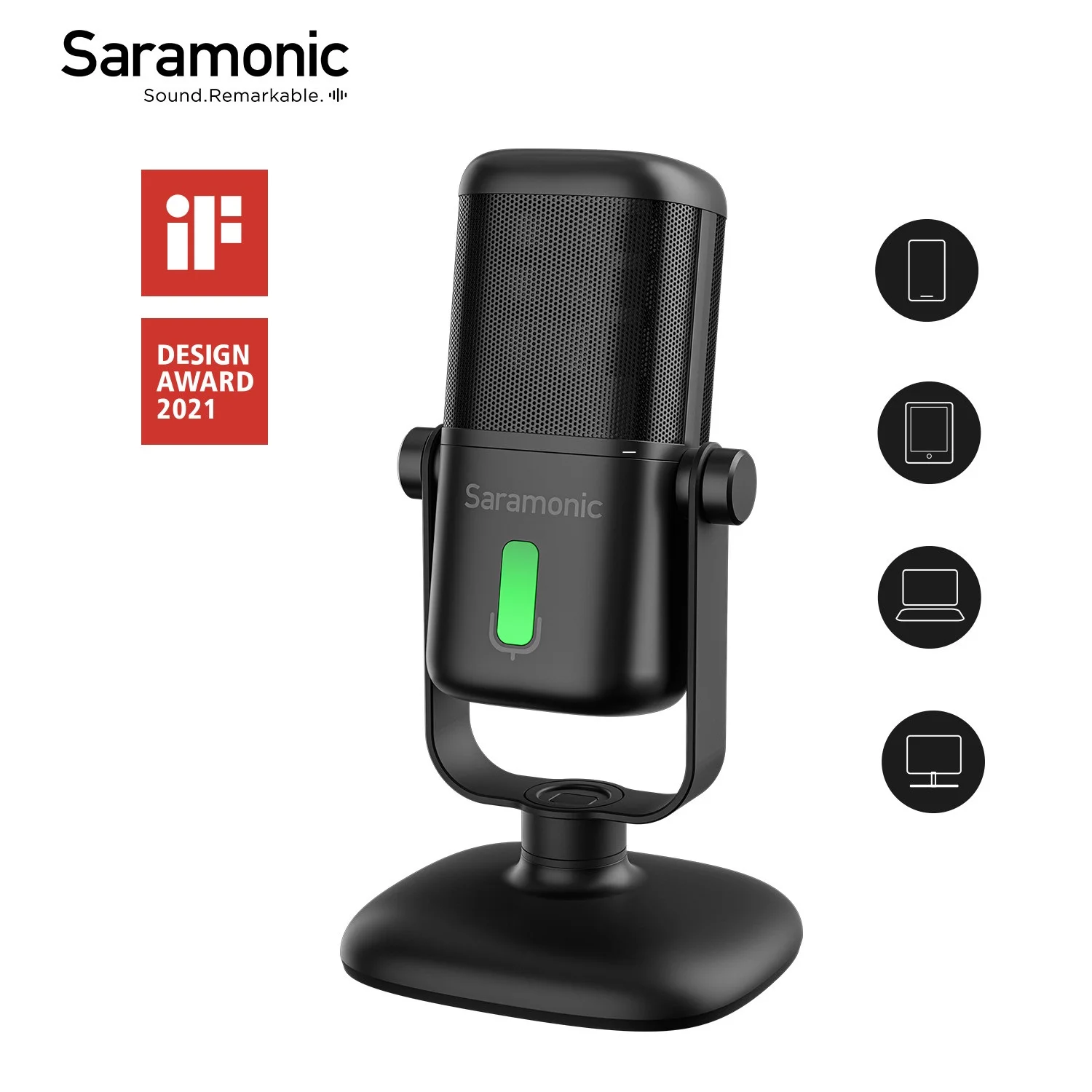 

Saramonic SR-MV2000 USB-микрофон, многоцветный мониторинг в режиме реального времени, встроенный дизайн на 360 градусов для геймеров Streamers Podcasters