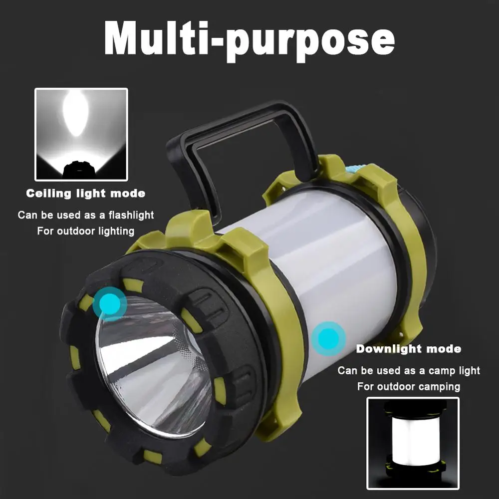 Светодиодный светильник для кемпинга USB Перезаряжаемый вспышка с регулируемой