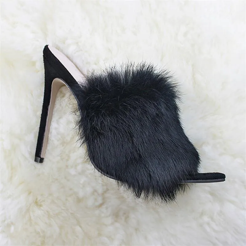 Новинка 2020 года Яркие сандалии в европейском стиле Роскошные Тапочки их меха под