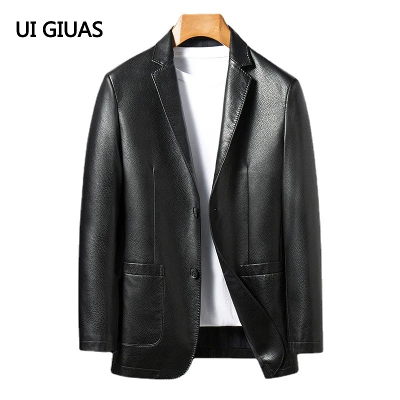 

UI GIUAS Top Quality Suit Genuine Leather Jacket Slim Sexy Male Clothing Men Natural Sheepskin Jacket Motorcycle Coat