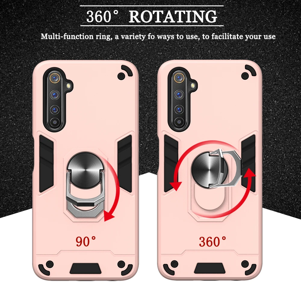 for oppo realme 6 6i 5 3 pro 2 3i realme x xt x2 q lite case armor luxury magnetic phone cover realme c3 c2 c1 c11 c12 c15 case free global shipping