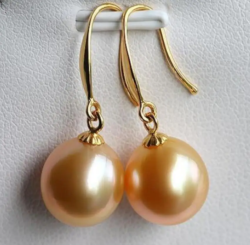 Бесплатная доставка огромная пара 10 11 мм Южное море Подлинные Золотые розовые