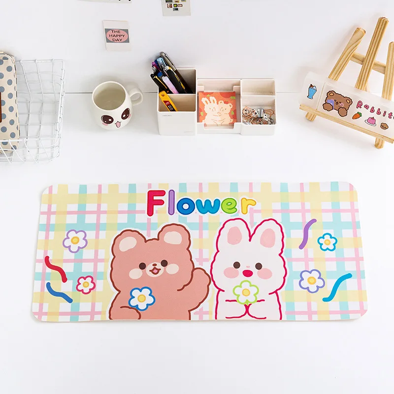 Ins Kawaii Большой Коврик для мыши милый медведь кролик Настольный коврик