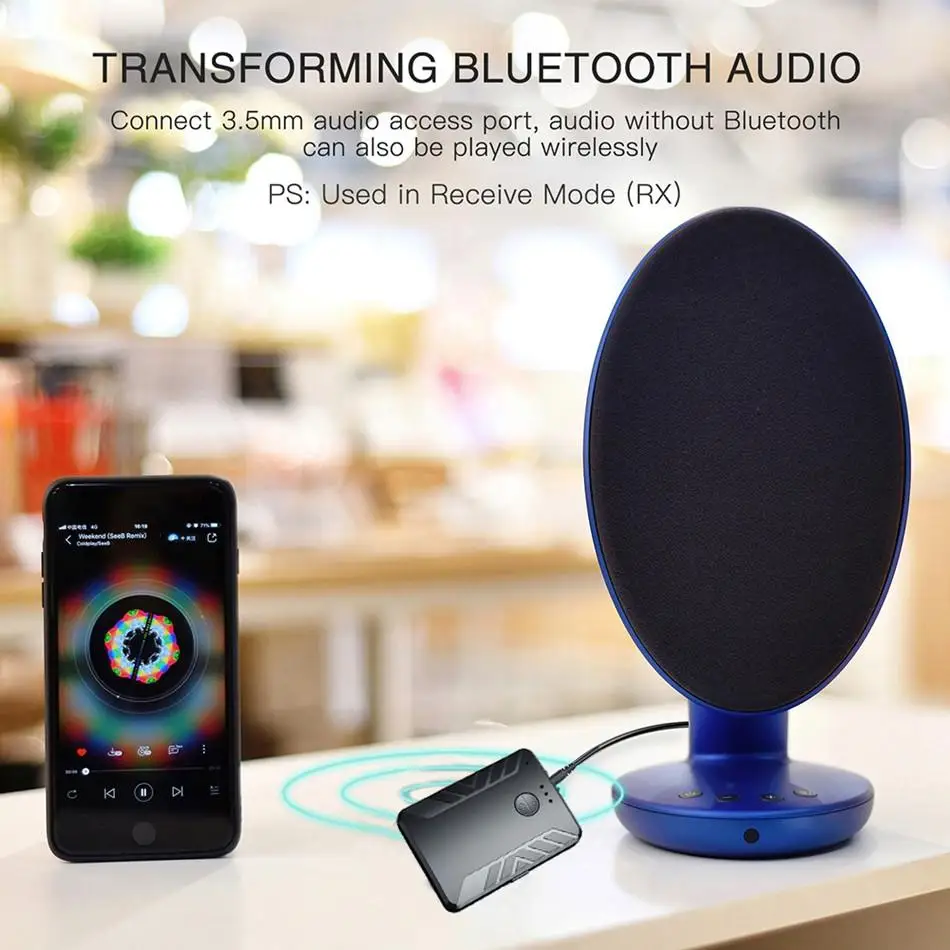 Bluetooth 5 0 приемник аудиопередатчика пара с двумя наушниками 3 мм AUX RCA беспроводной