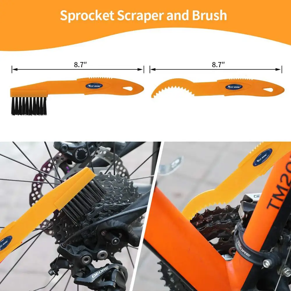 

NEW 8PCS Bike Chain Cleaner Clean Machine Brushes Cycling Cleaning Kit Bicycle Brush Maintenance Tool for Mountain, Road, City
