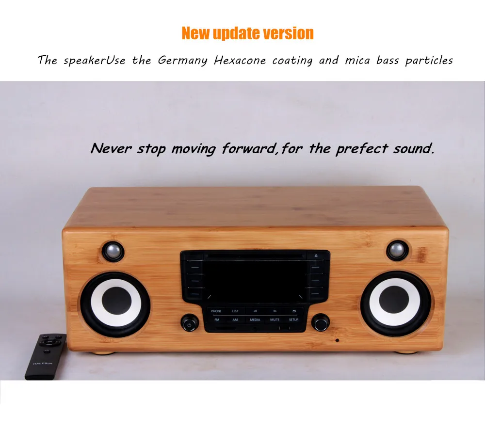 Высококачественный ручной бамбуковый Настольный HiFi CD/USB/SD/AUX аудио плеер все-в-одном с мобильным плеером База 220 В