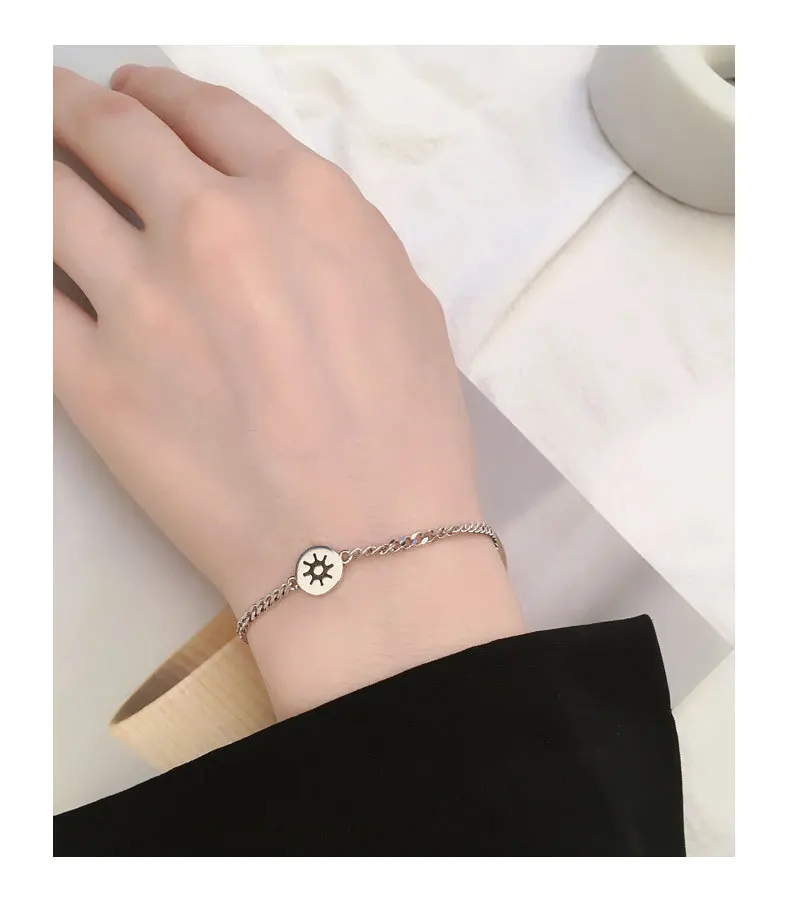 Браслет в стиле ретро с солнцем и искусственными камнями круглые ювелирные