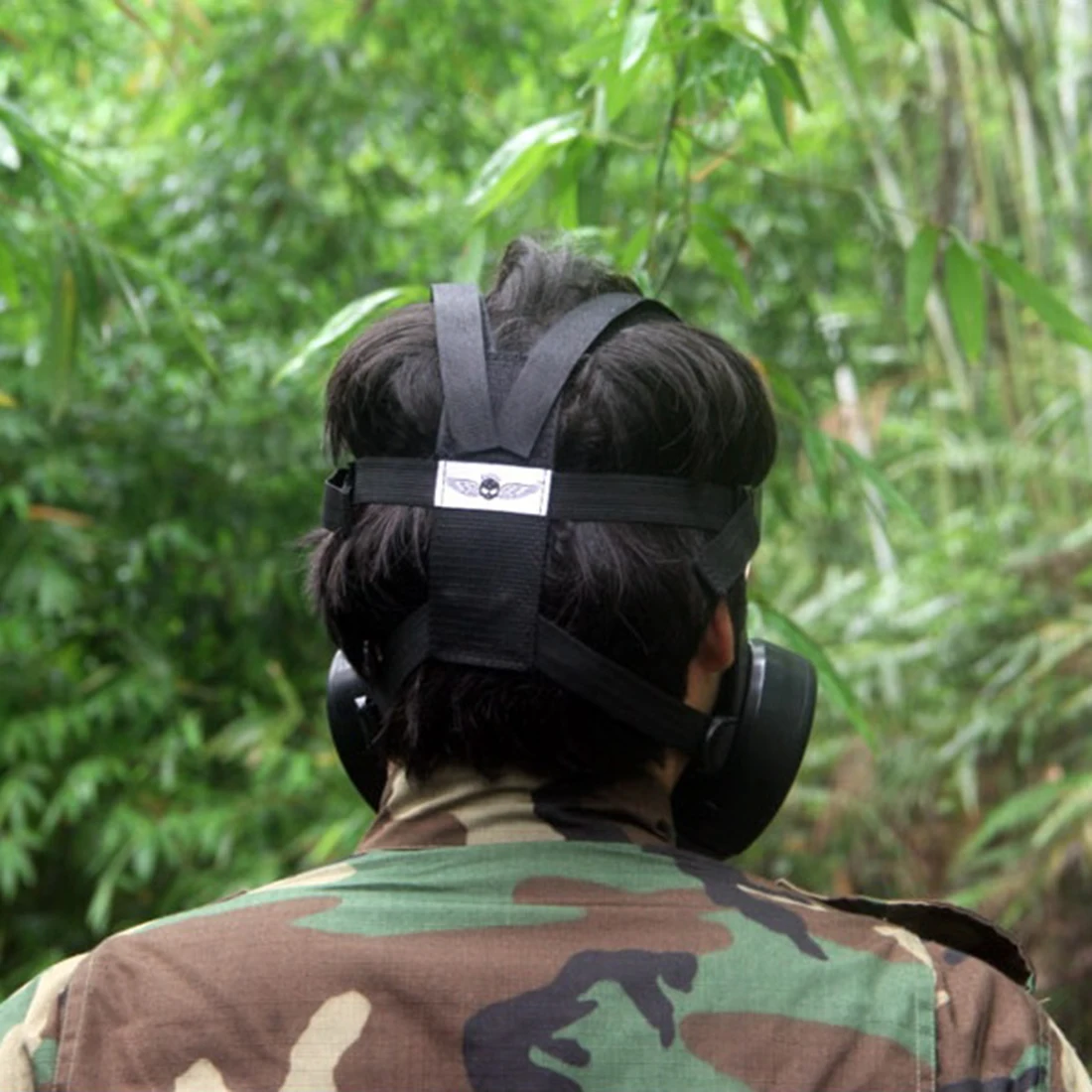 

M50 Tactical Mask Wargame Paintball Full Face Skull Gas Mask CS Mask with Fan for Outdoor Airsoft Shooting Accessories- Green