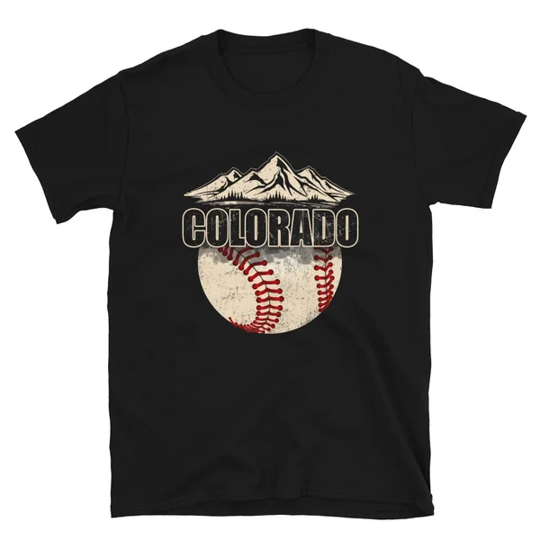 

Vintage Denver Colorado Wilderness Skyline Baseball T-Shirt
