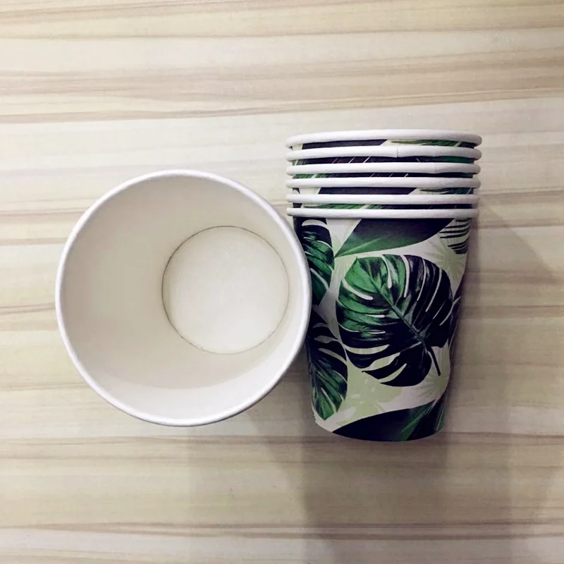24 шт./компл. зеленый пальмовых листьев одноразовая посуда наборы тема 6 шт. 7