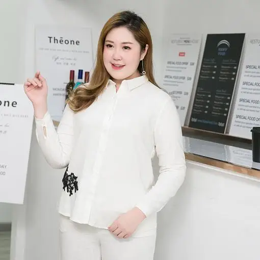 Черная рубашка размера плюс 8XL 9XL офисные блузки с цветочным принтом для женщин