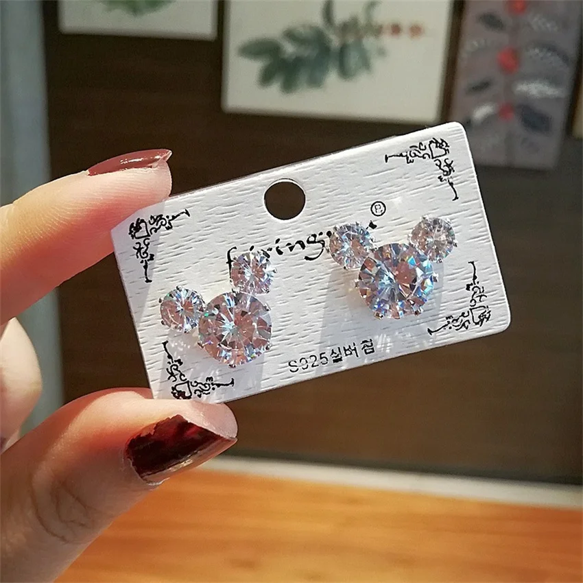 Серьги с цирконом в форме мыши женские темпераментные супер-красные серьги виде