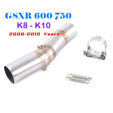 GSXR 600 750 GSR750 GSXR750 GSXR1000 выхлопная средняя звеньевая труба без застежки для Suzuki GSX R600 R700 R750 K6 K7 K8
