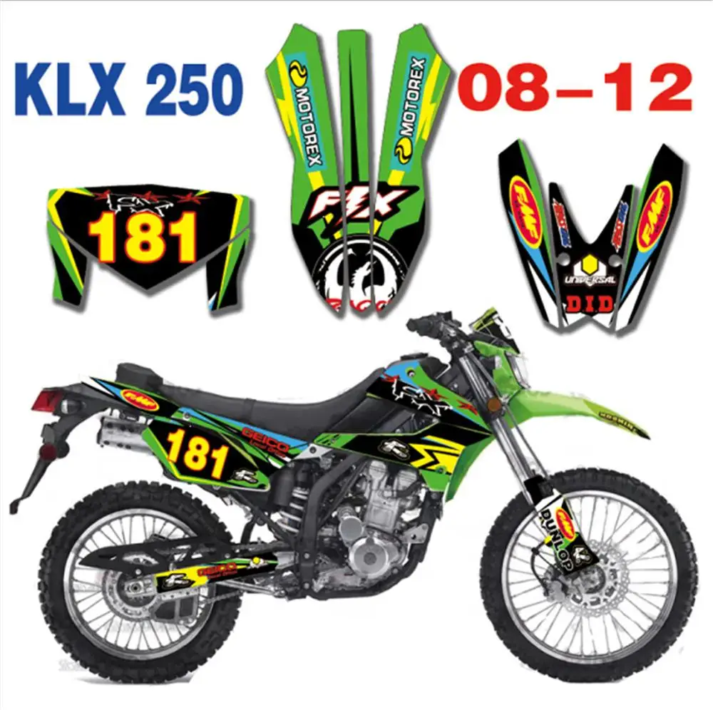Настраиваемый фон наклейки обертывания наклейка для Kawasaki Ninja KLX250 KLX 250 2008 2009 2010 2011 2012 Мотокросс Enduro Байк