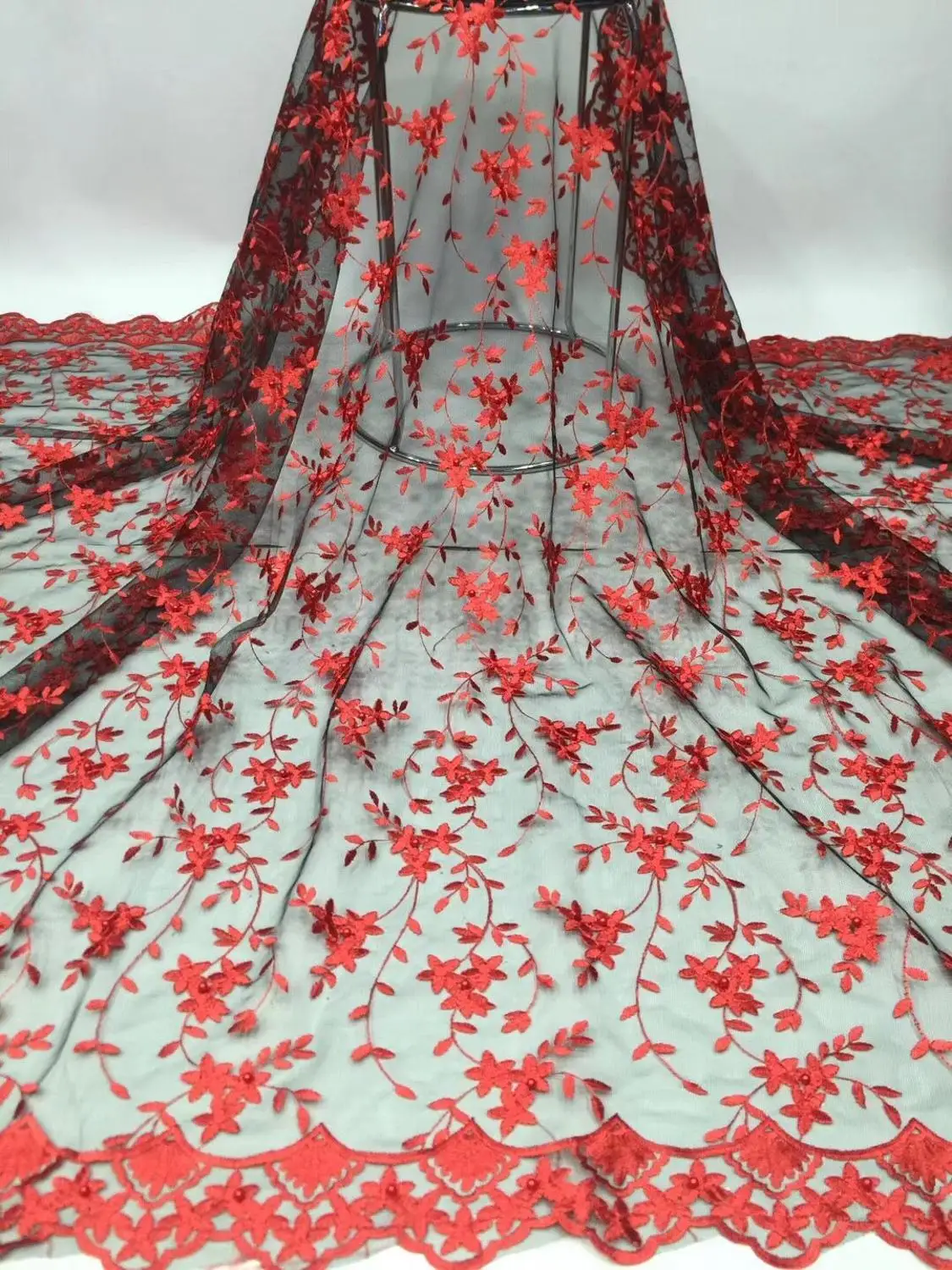 Новая синяя африканская кружевная ткань из гипюра 2019 Высококачественная вышитая