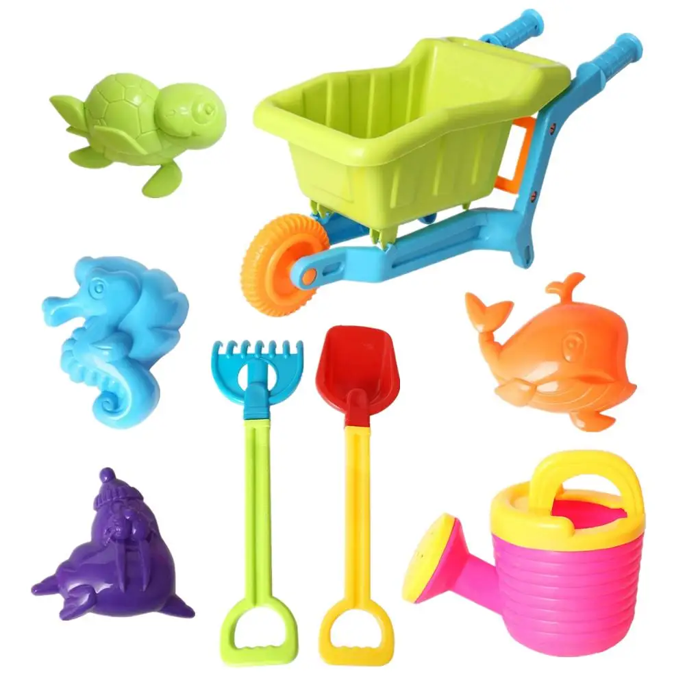 8 шт. Забавный набор игрушек для пляжа лопаты грабли Дождеватель модели песка и