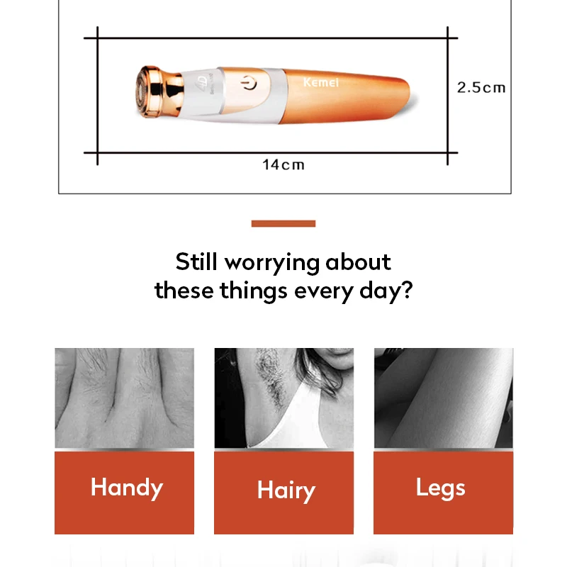 Kemei KM 577 электрический эпилятор для удаления волос женщин Женская бритва