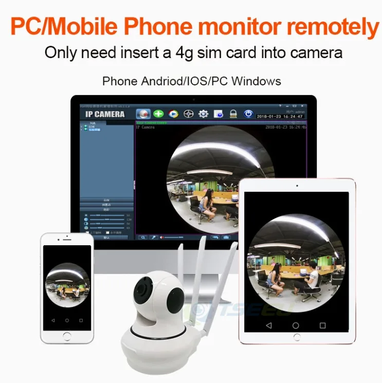 5MP 1080P 4G 3G sim-карта внутренняя панорамирование наклон Robot ip камера мобильный